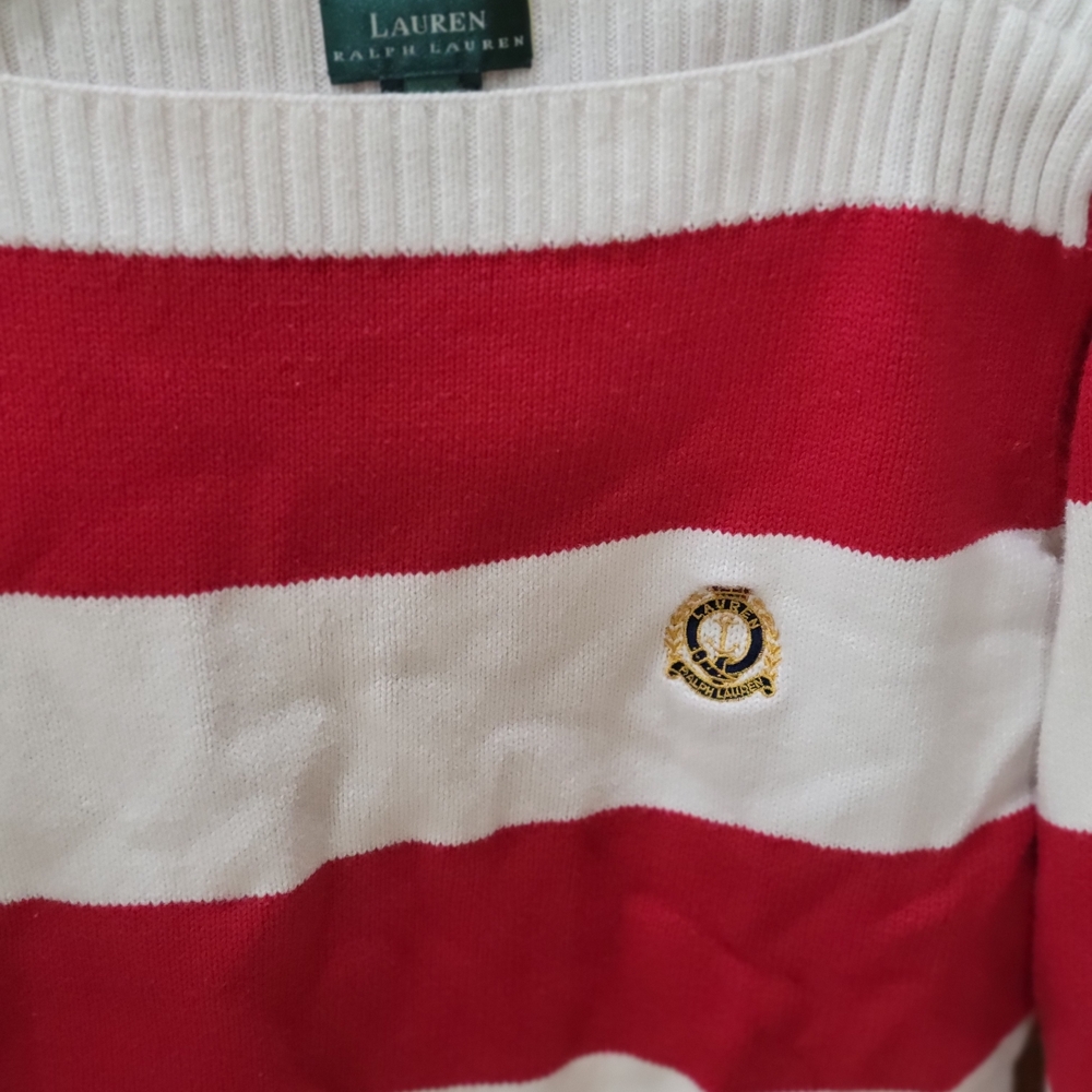 Ralph Lauren Bold Red and White Striped Sweater - Picture 3 of 7
